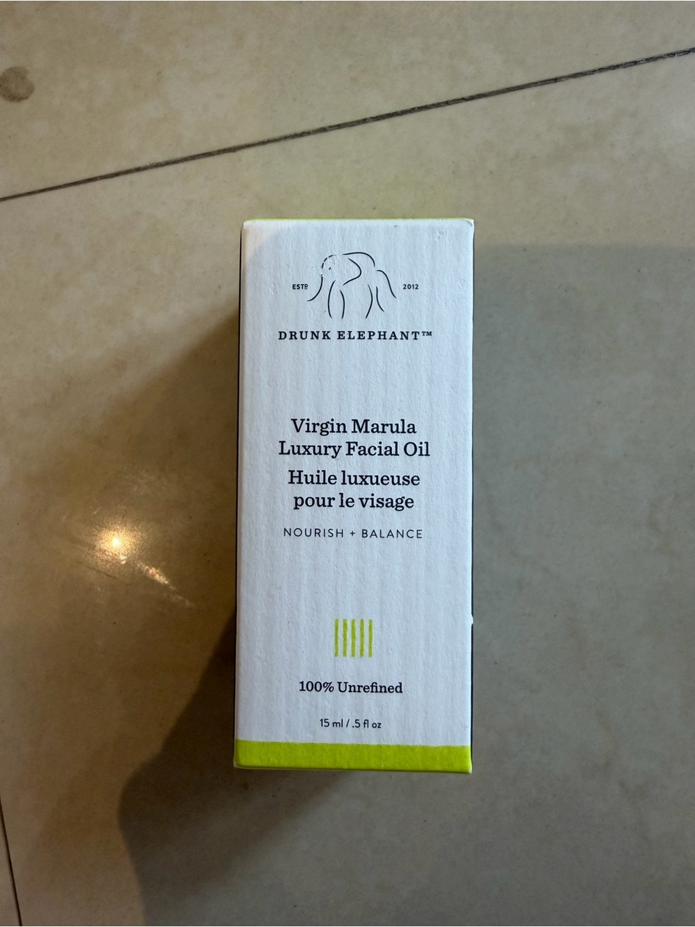 Drunk Elephant Packaging Box - White with Neon Yellow Accent